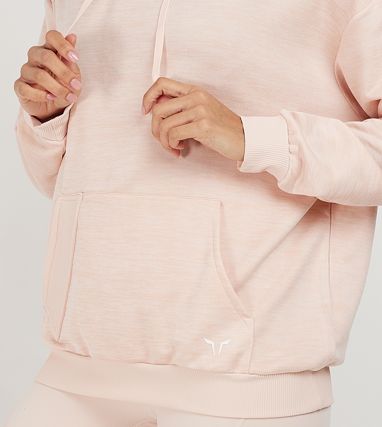 Printed-Back Long Sleeves Oversized Hoodie