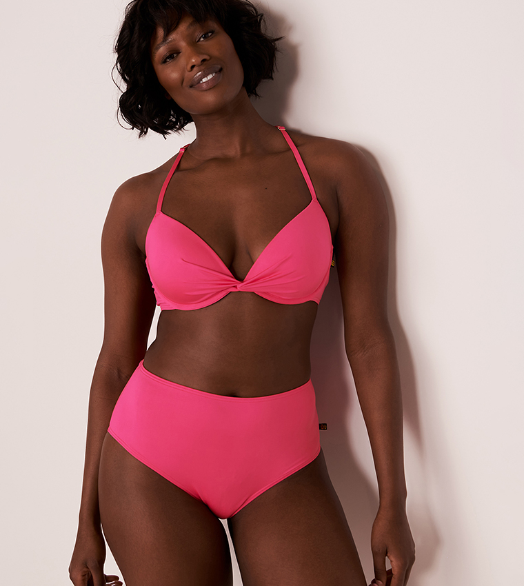 Pink high sales waisted swimsuit