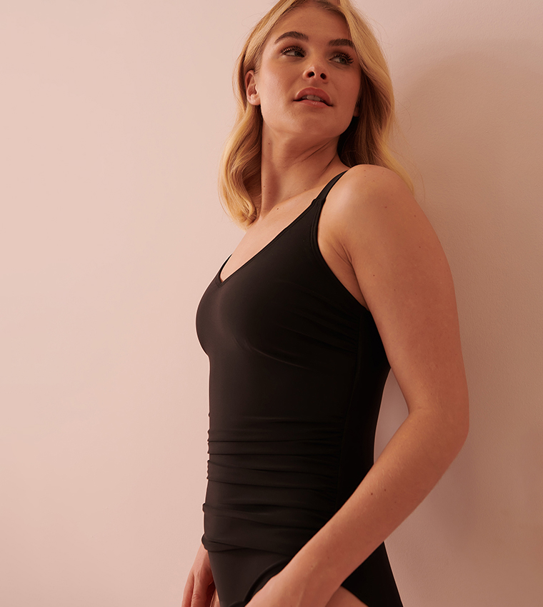 NAOMIE Shirred One-piece Swimsuit