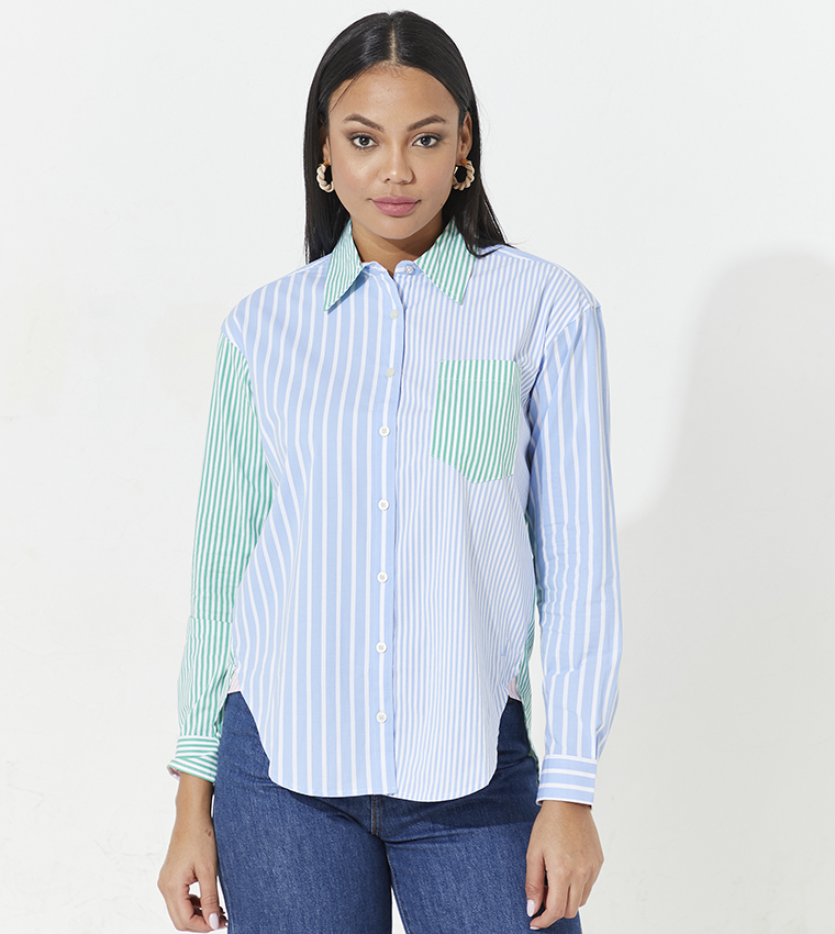 Buy Nautica Striped Color Block Shirt In Green 6thStreet UAE