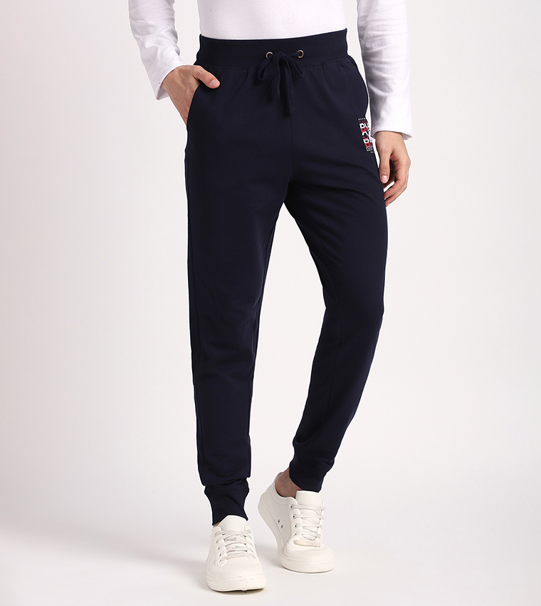 Logo Printed Drawstring Waist Joggers