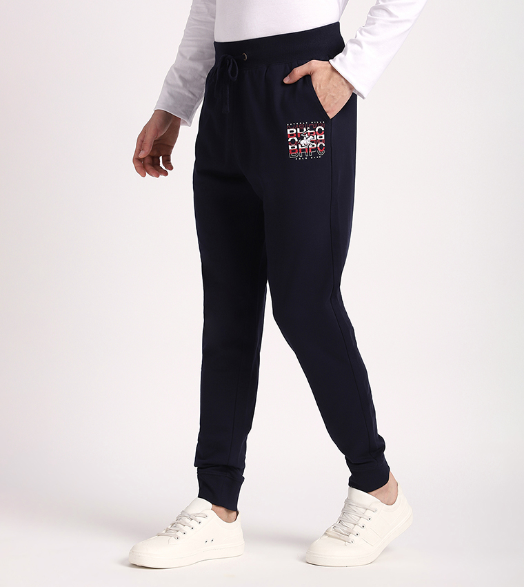 Logo Printed Drawstring Waist Joggers