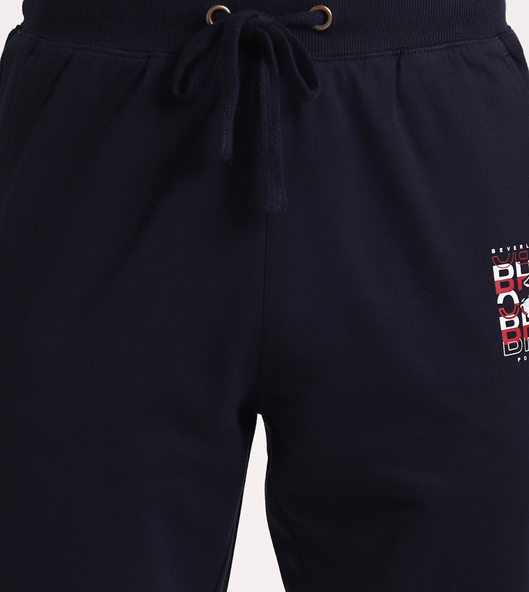 Logo Printed Drawstring Waist Joggers