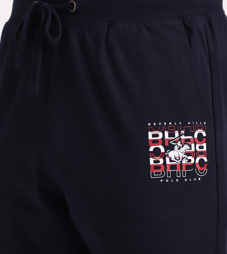Logo Printed Drawstring Waist Joggers