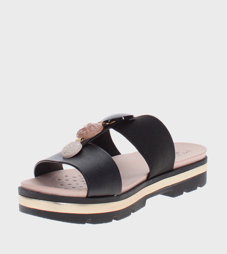 صندل نسائي مريح بمقدمة مفتوحة 