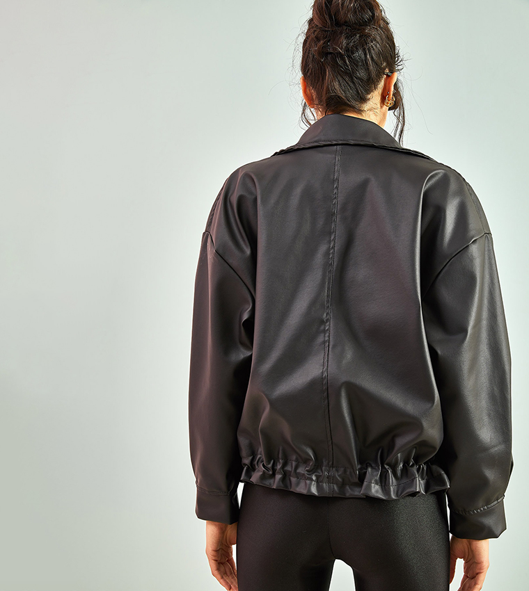 Double Pocket High Neck Jacket