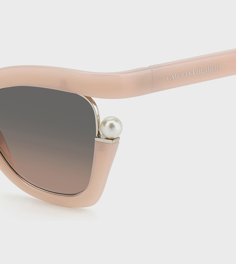 Buy Carolina Herrera Pearl Detail Butterfly Sunglasses In Pink 6thStreet UAE