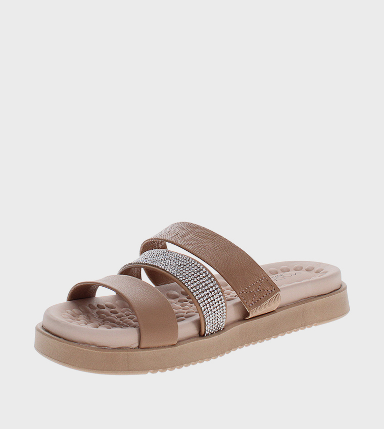 JORAD Embellished Strappy Flat Sandals