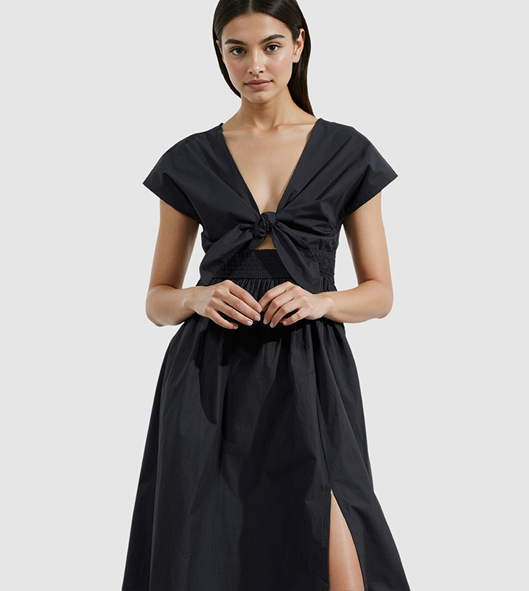 BARLETTA Tie Detail Midi Dress