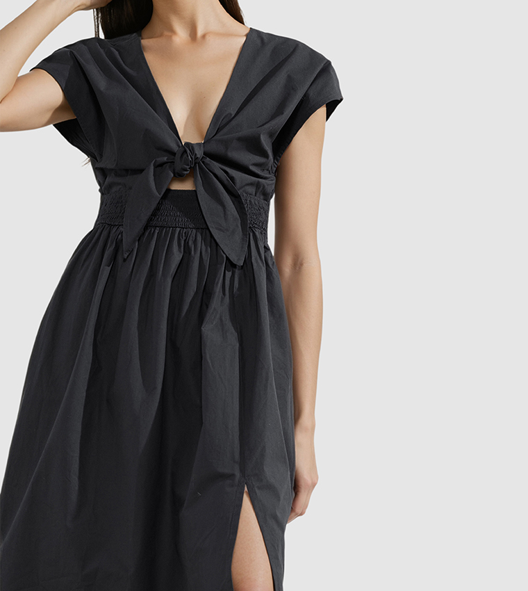 BARLETTA Tie Detail Midi Dress