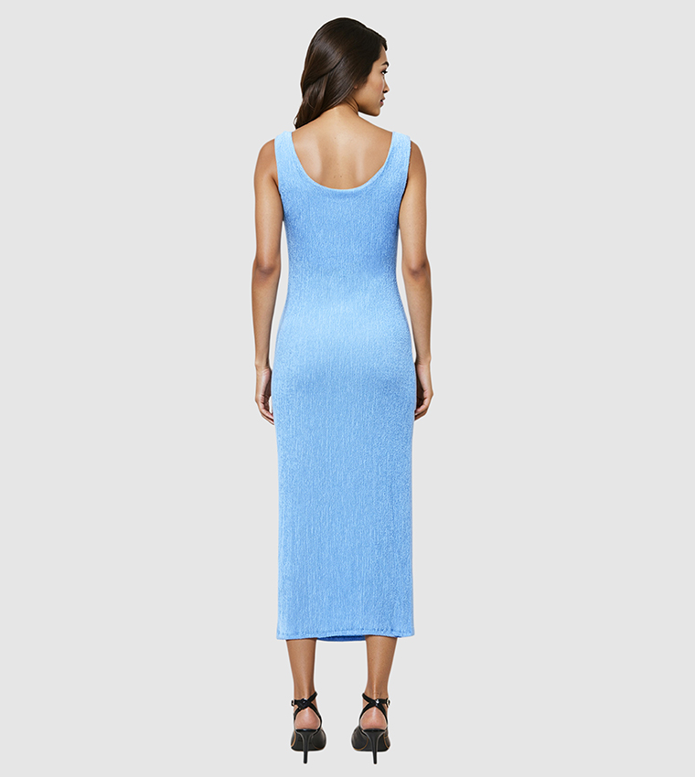 TRIXIE Textured Knot Strap Midi Dress