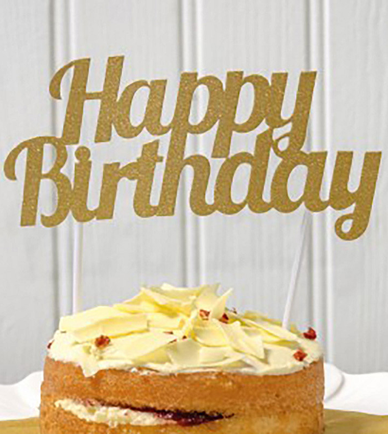 Gold Happy Birthday Topper