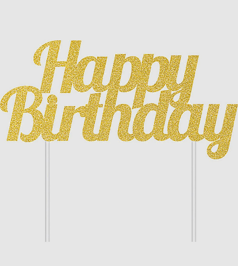 Gold Happy Birthday Topper