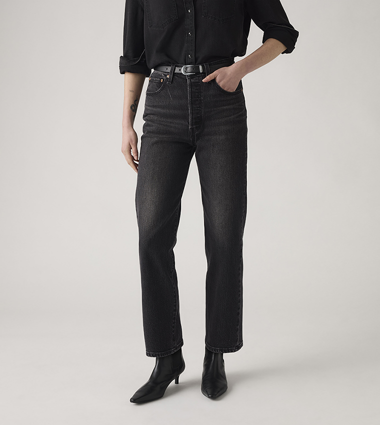 Ribcage Washed Straight Fit Jeans