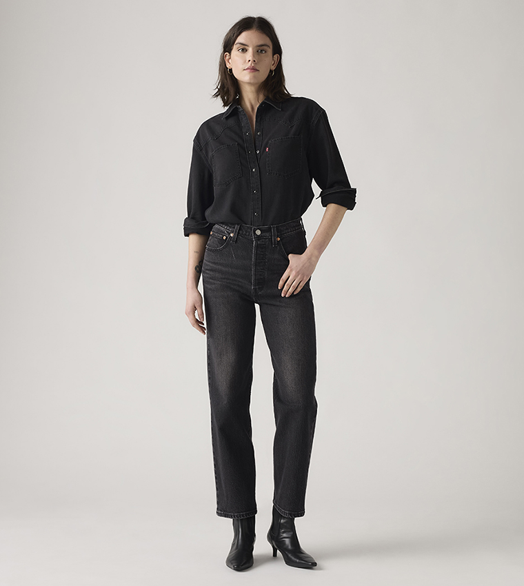 Ribcage Washed Straight Fit Jeans