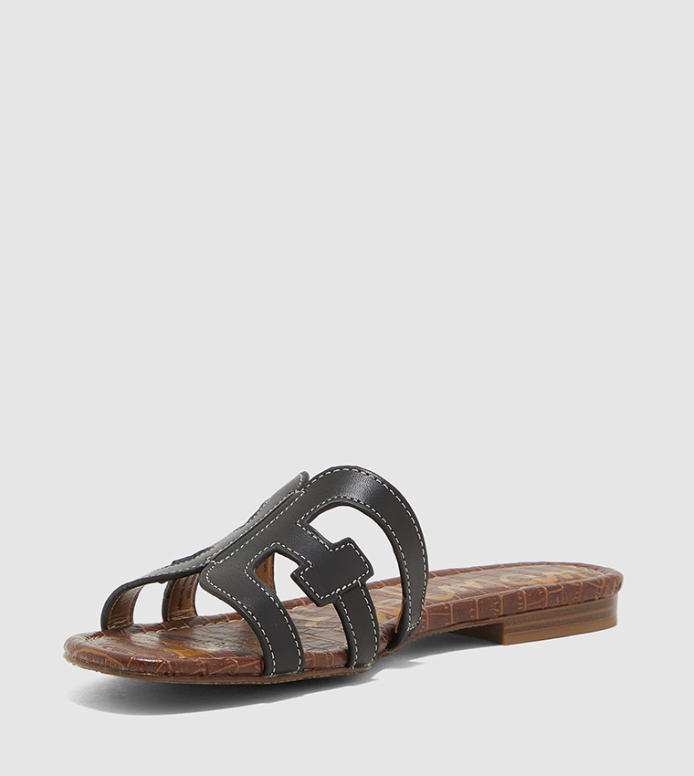 Bay Typography Print Flat Sandals