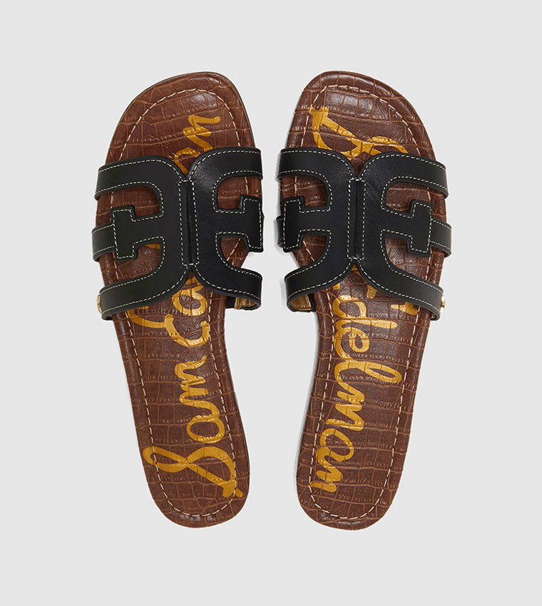 Bay Typography Print Flat Sandals