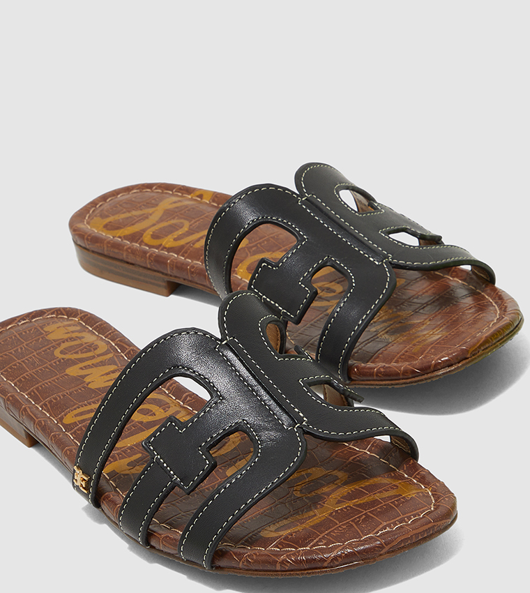 Bay Typography Print Flat Sandals