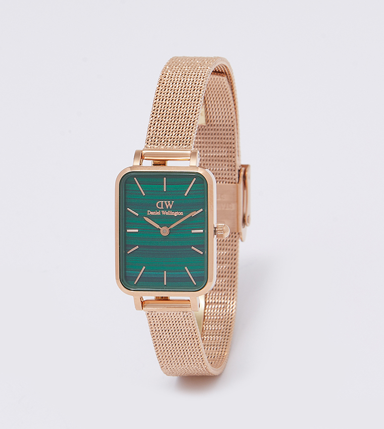 Buy Daniel Wellington QUADRO Green Dial Analog Watch In Rose Gold