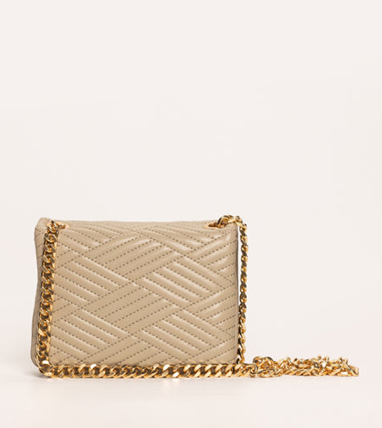 DEEDRA Textured Flap Shoulder Bag