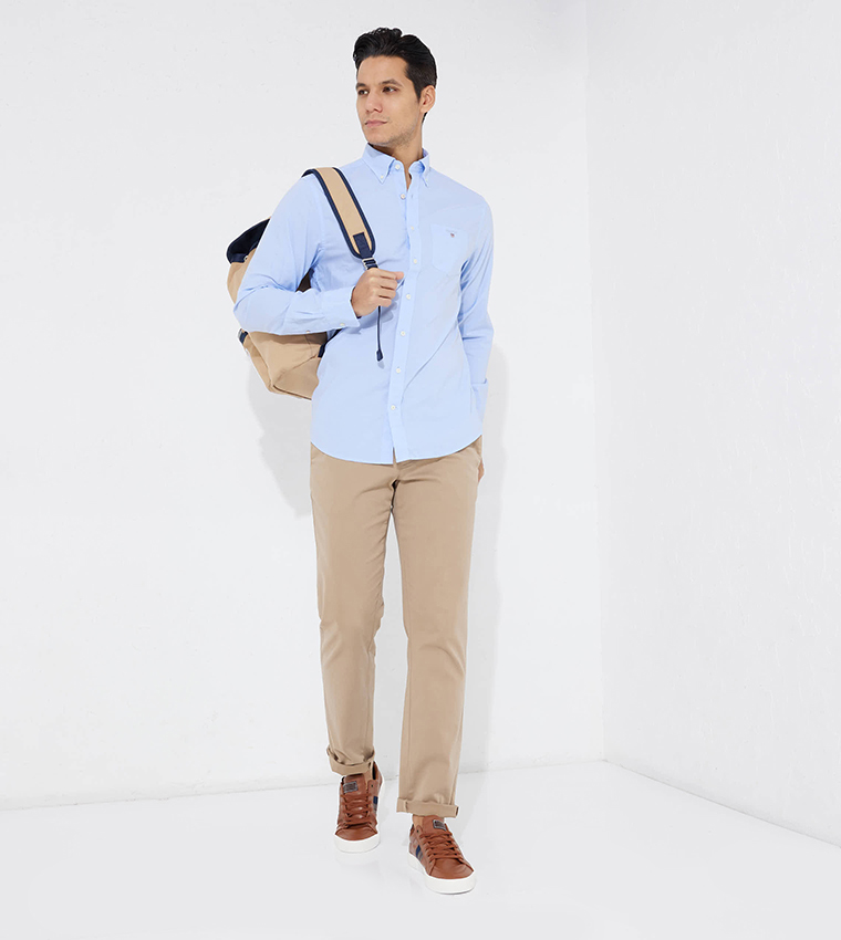 Buy GANT Broadcloth Long Sleeves Shirt In Blue | 6thStreet UAE