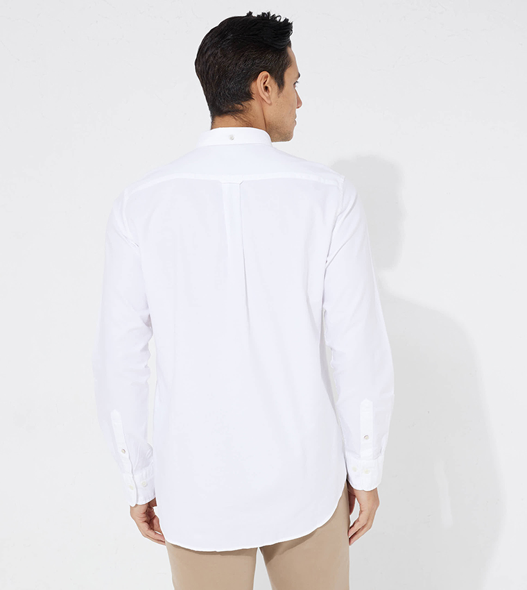 Solid Long Sleeves Oxford Shirt