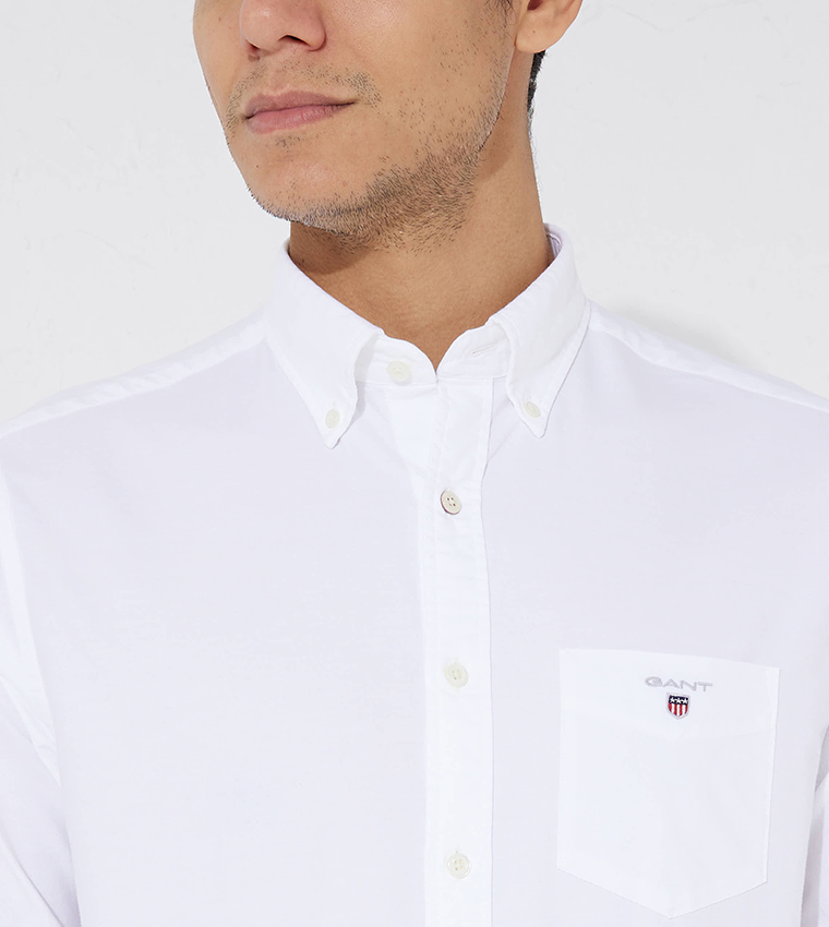 Solid Long Sleeves Oxford Shirt