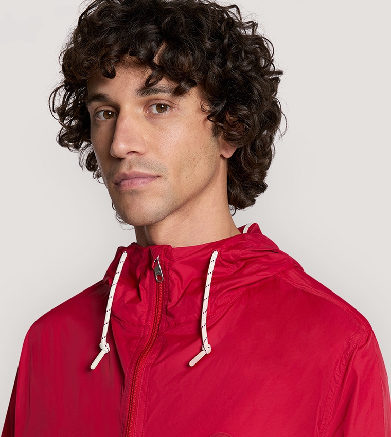 Logo Detail Zip-Through Windbreaker Jacket