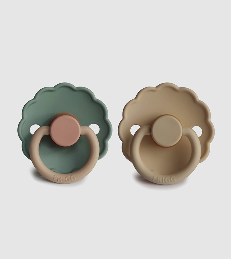 2-Pack  Daisy Latex Baby Pacifier 6-18M Willow/Croissant - Size 2