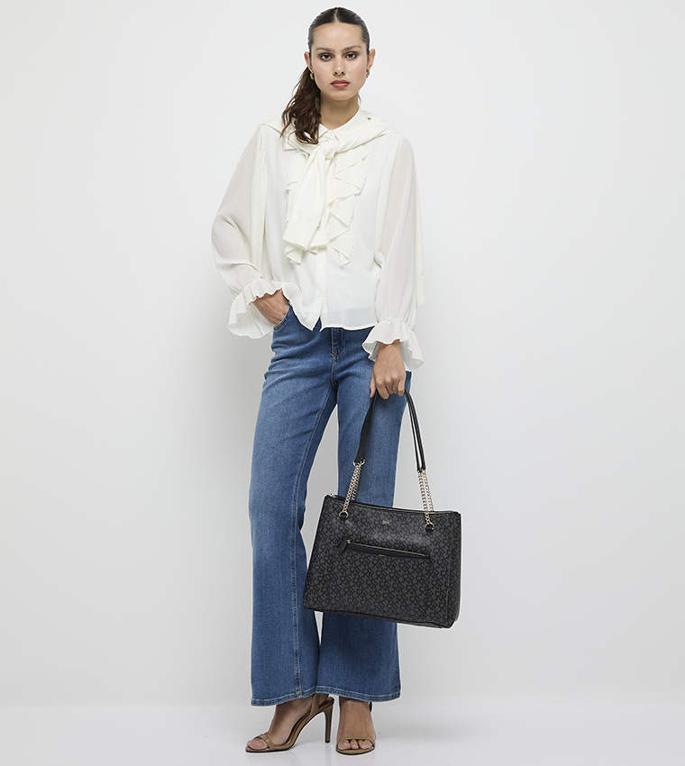 BRYANNA Monogram Printed Convertible Shoulder Bag