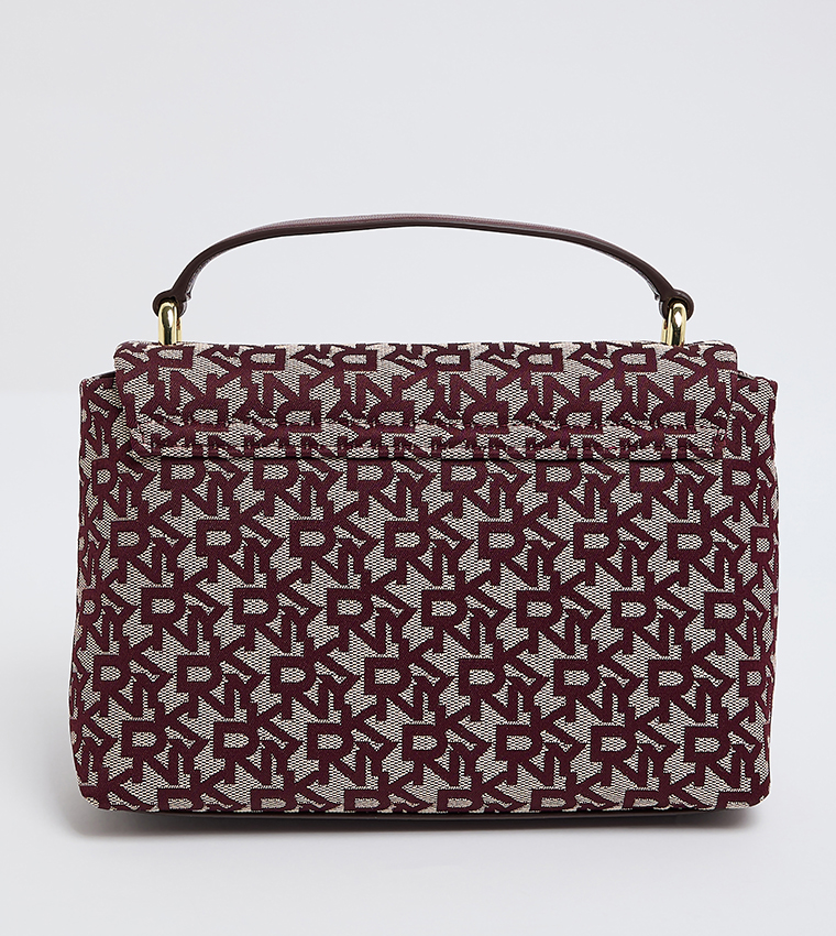 Buy Dkny PILAR Logo Detail Crossbody Bag In Burgundy