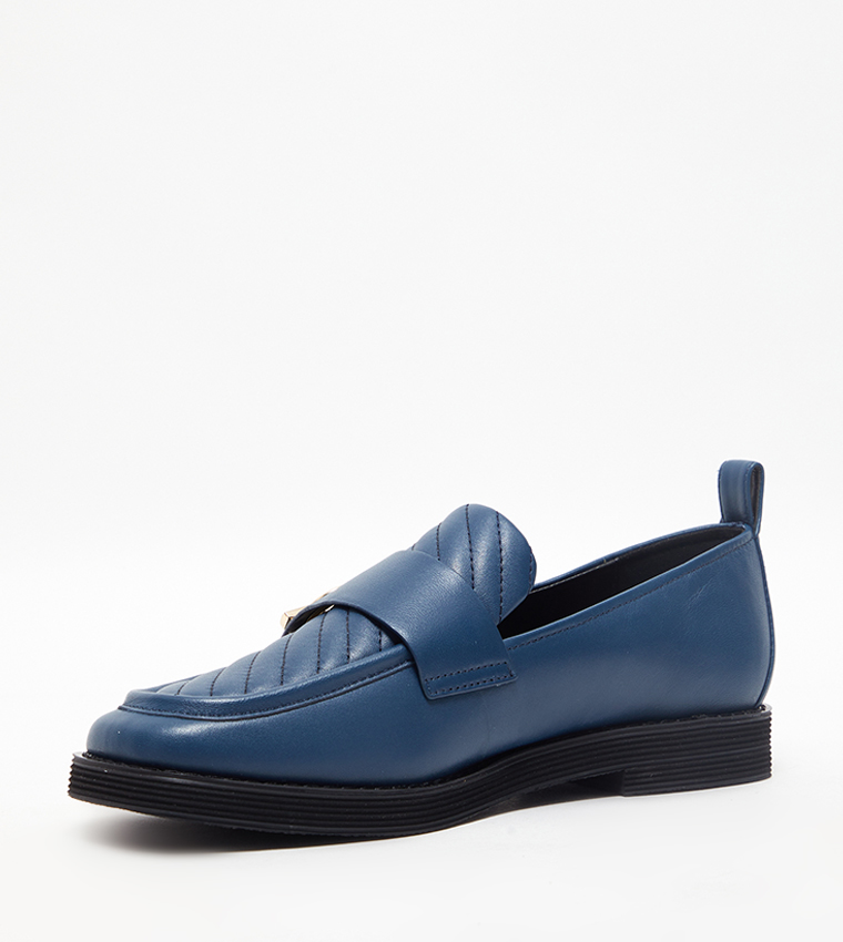 KRISSA Quilted Square Toe Loafers