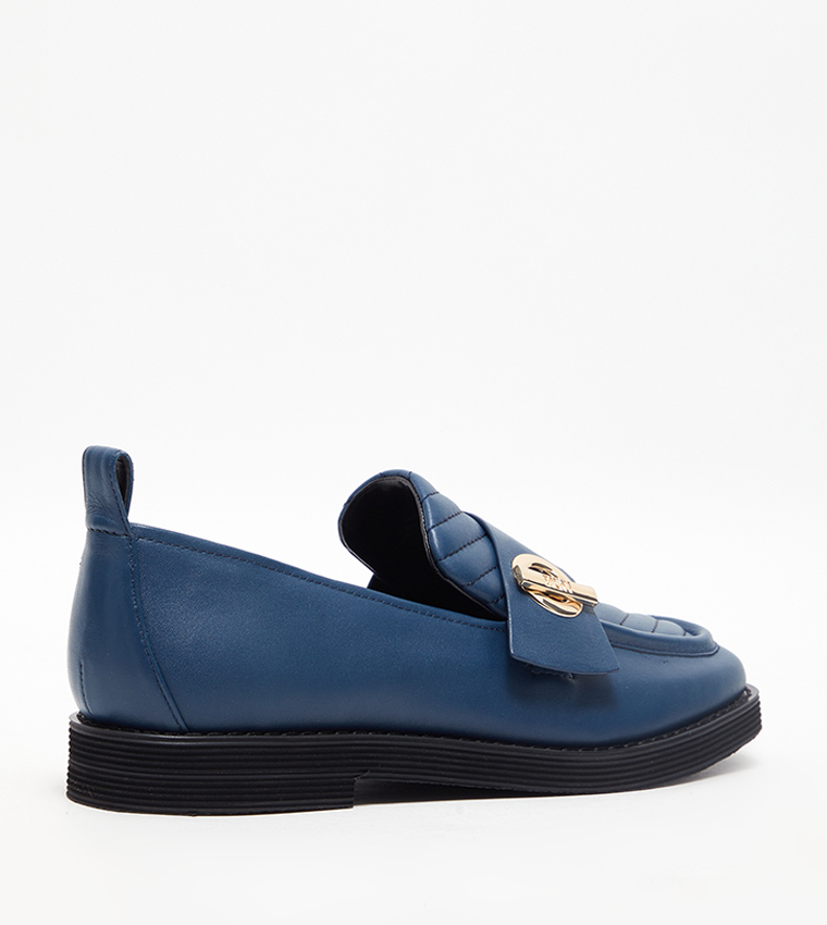 KRISSA Quilted Square Toe Loafers