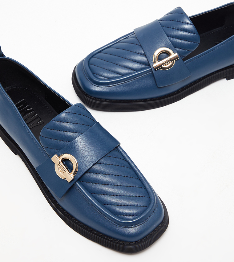 KRISSA Quilted Square Toe Loafers