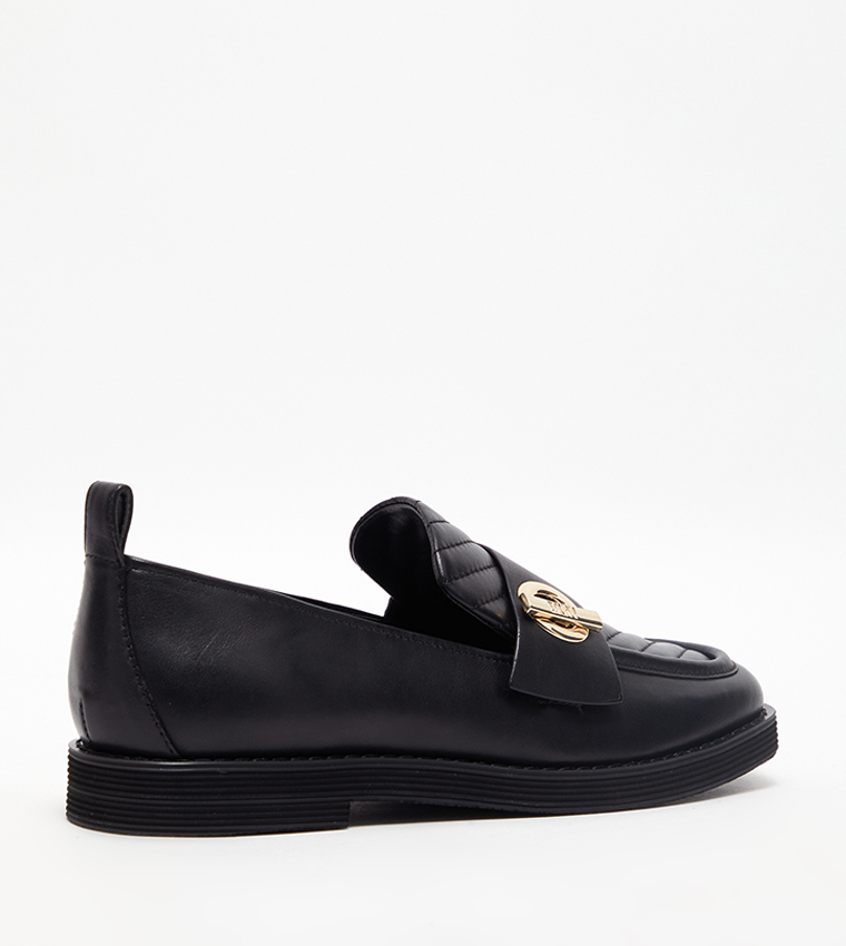 Buy Dkny KRISSA Quilted Square Toe Loafers In Black 6thStreet UAE