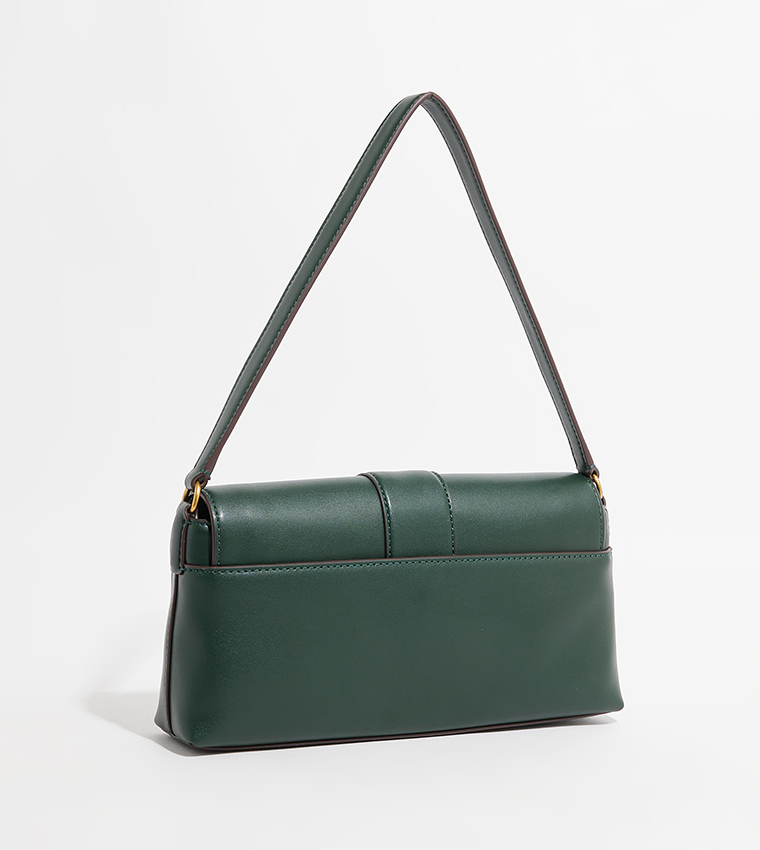 Buy Dkny BRYNN Textured Flap Shoulder Bag In Green