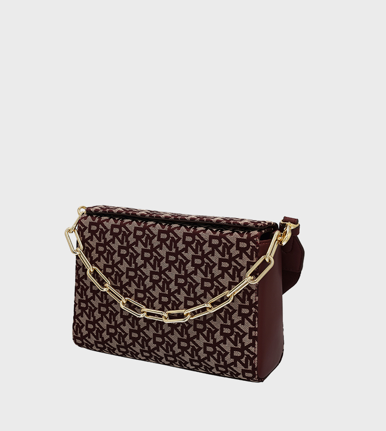 Buy Dkny Monogram Patterned Crossbody Bag In Maroon 6thStreet UAE