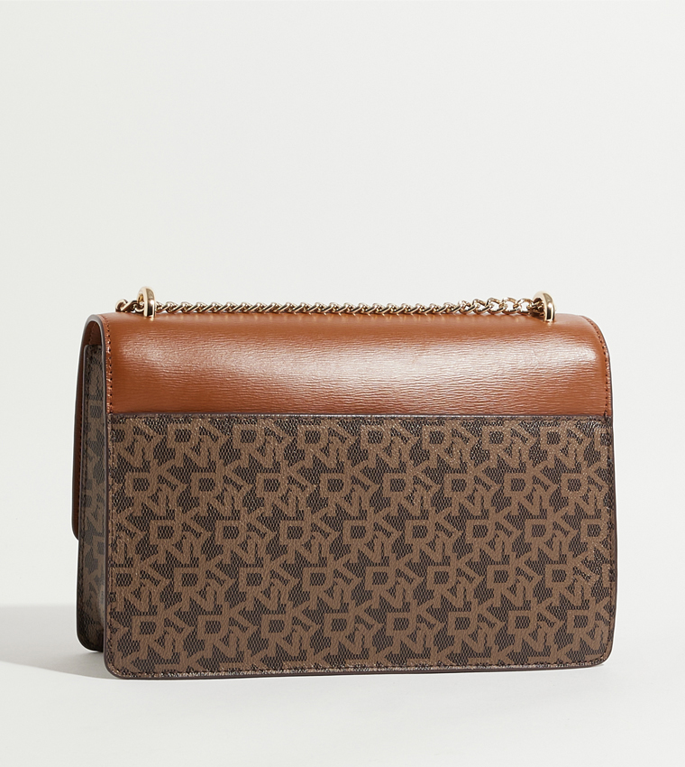 Buy Dkny Monogram Patterned Chain Handle Crossbody Bag In