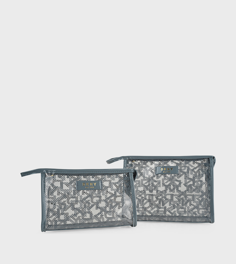 LUCID DREAM Pack of 2 Monogram Printed Cosmetic Bag