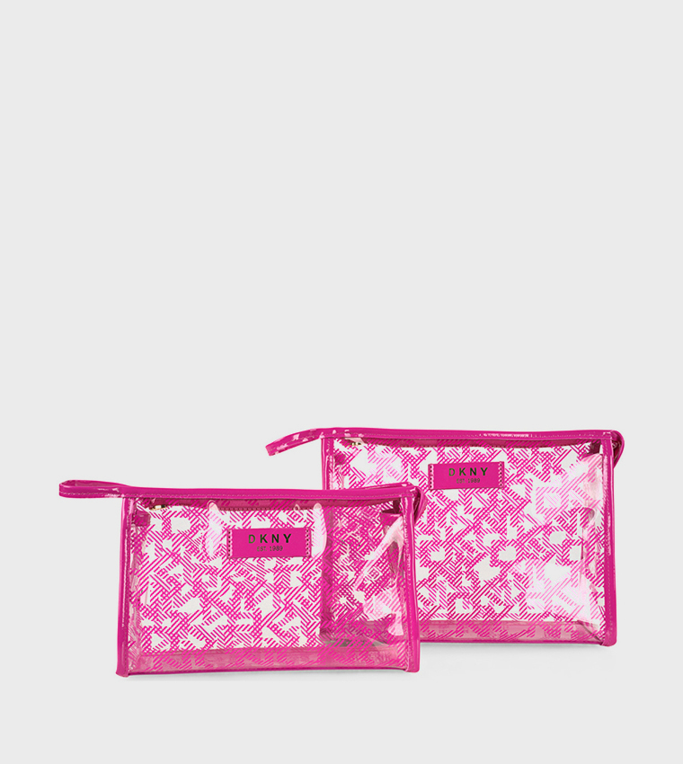LUCID DREAM Pack of 2 Monogram Printed Cosmetic Bag