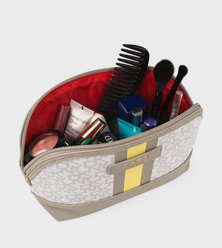 SIGNATURE STRIPE Pack of 2 Monogram Printed Cosmetic Bag