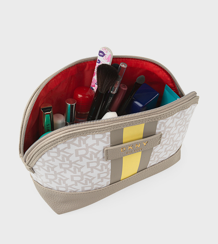 SIGNATURE STRIPE Pack of 2 Monogram Printed Cosmetic Bag