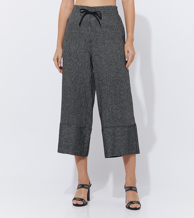 DKNY Womens Wide Leg Pant Woven Comfy Pant : : Clothing, Shoes &  Accessories