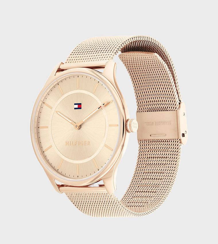 ساعة أنالوج بإطار دائري  