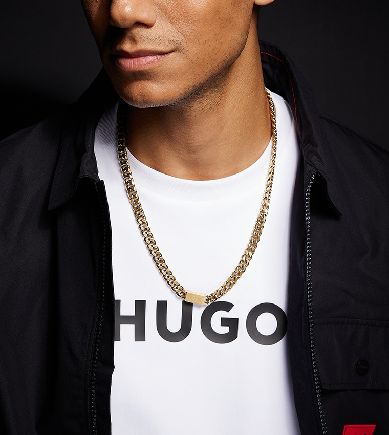 Hugo Silver Mixed Chain Necklace Hugo Boss