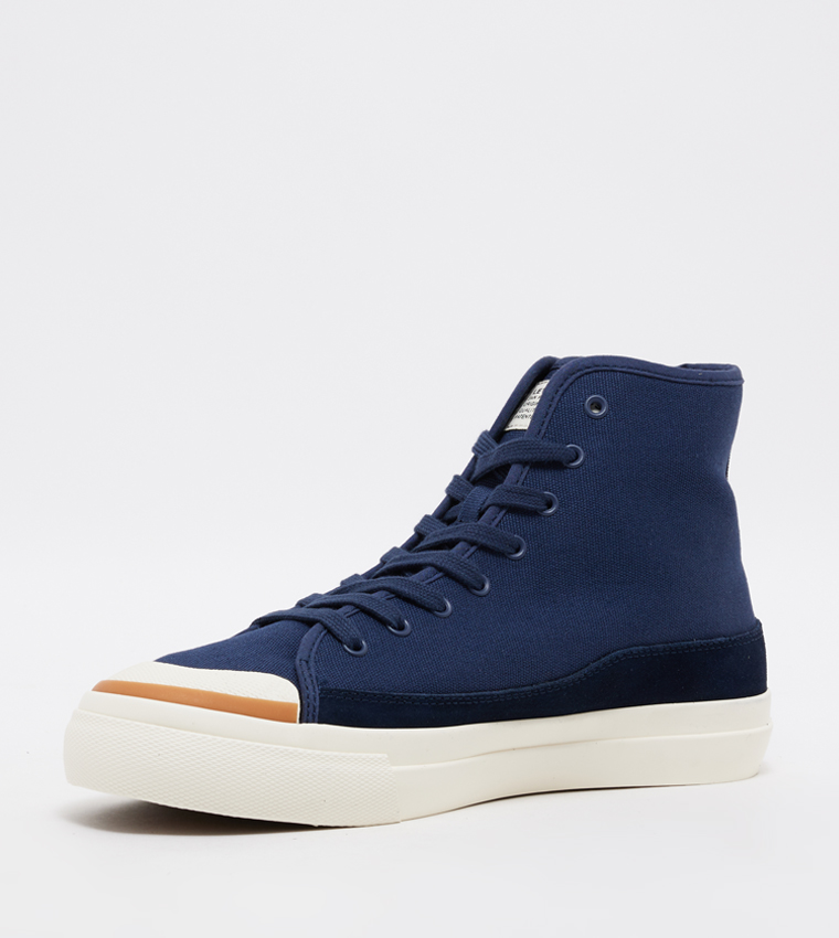 Logo Detail High Top Lace-Up Sneakers