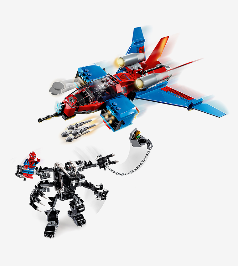 Buy Lego LEGO Marvel Spider Man Spider Jet Vs Venom Mech 76150 Superhero Gift For Children With Minifigures Mech And Airplane New 2020 371 Pieces In Multiple Colors 6thStreet Oman