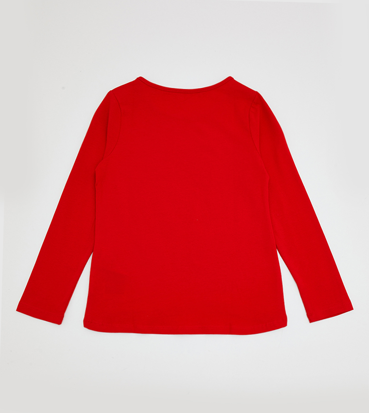 Red long shop sleeve shirts