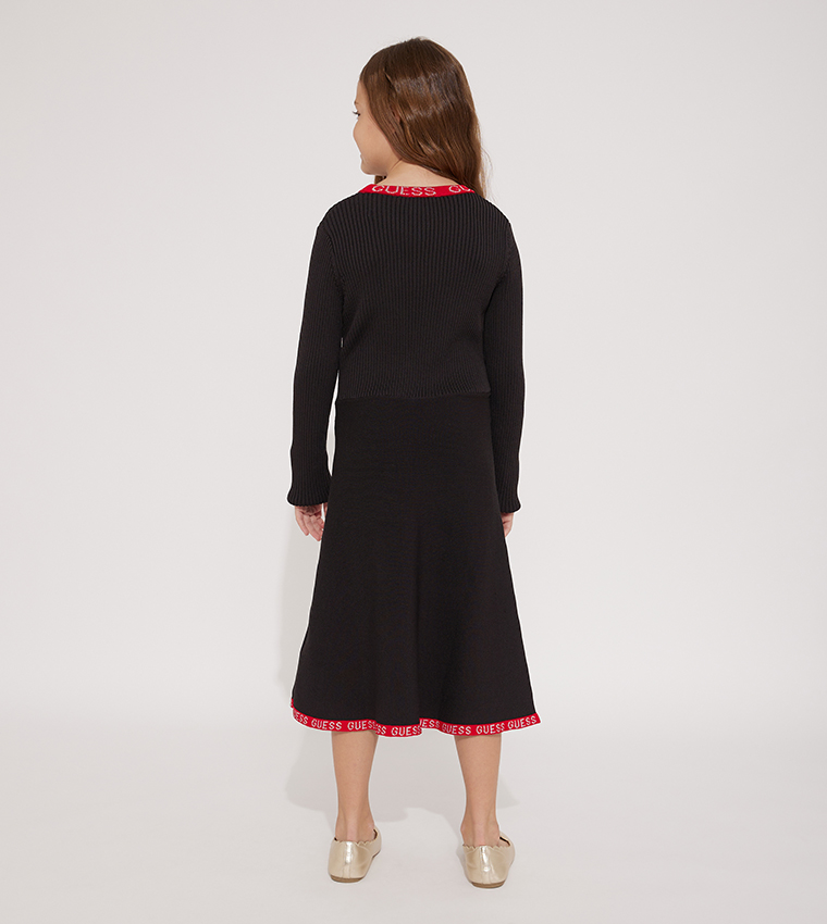 Knitted Long Sleeves Midi Dress