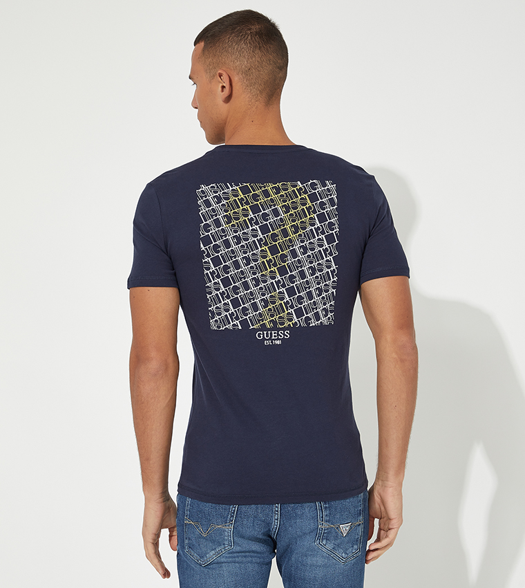 Buy Guess Ermes Crew Neck Short Sleeves T Shirt In Blue 6thStreet UAE